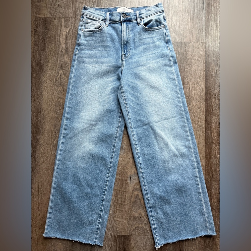 Hidden Los Angeles Denim Wide Leg Jeans Cutoff Hem Size 25